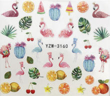 YZWLE 1 лист кленовый/перьевая/Цветочная наклейка для водяного переноса изображения на ноготь, наклейки для украшения красоты, цветные тату-наконечники DIY 2024 - купить недорого