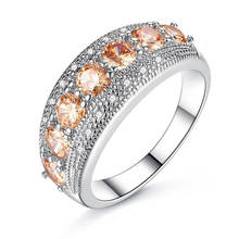 Dovolov, Женское кольцо с круглой геометрией, милое, новинка, Oranger, цвет, обручальное кольцо, вечерние, подарок, обручальное кольцо, AAA, циркон, кристалл, романтический 2024 - купить недорого