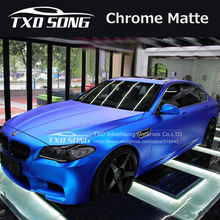 10/20/30/40/50/60X152CM/LOT Free Shipping Chrome metallic blue wrap film with air free bubbles 6 Sizes for Choice Matte blue 2024 - buy cheap