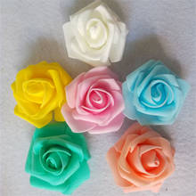 Искусственные цветы диаметром 6 см, 13 цветов, пенопластовая Роза для украшения свадебной вечеринки, букеты DIY, венки ручной работы 2024 - купить недорого