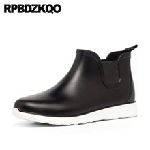 Blue Boots Black Rubber Rain Men Slip On Casual Shoes Pvc Waterproof Chelsea Booties Ankle Wedge Cheap Trainer High Top Sneakers 2024 - buy cheap