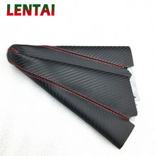 LENTAI Carbon fiber Car Gear Shift head dust-proof cover leather For Volvo Renault Opel Nissan Volkswagen VW Polo Passat B6 B5 2024 - buy cheap