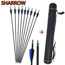 12/24Pcs 30"Archery Carbon Arrows Spine 500 Replaceable Screw Broadheads Arrow Quiver For Outdoor Hunting Shooting Accessories 2024 - buy cheap