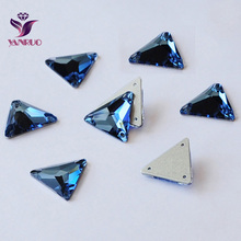 Yanruo safira 3270 triangular costura em miçangas, botão de cristal, strass de costura, plano, cristais, pedras para roupas 2024 - compre barato