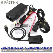 Cable Adaptador convertidor USB 2,0 a IDE SATA, con fuente de alimentación para 2,5, 3,5, Unidad Hdd de disco duro, USB, IDA, Sata, adaptador, envío gratis 2024 - compra barato