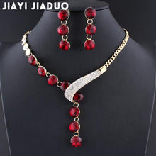 Jiayijiaduo-juegos de joyas para mujer, juegos de joyas para mujer, collar, pendientes, bisutería de cristal de Dubái 2024 - compra barato