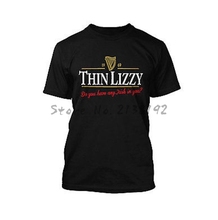 Free Shipping Thin Lizzy pattern mens t shirt summer style cotton t shirt men's top tees black tshirt euro size 2024 - buy cheap