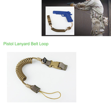 5 Color Tactical Pistol Belt Loop Combat Sling Telescopic Pistol Hand Gun Lanyard Spring Sling with Belt gz130043 2024 - buy cheap