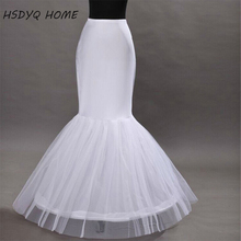 White Mermaid Petticoat 1 Hoop Bone Elastic Wedding Dress Crinoline Bridal Petticoat for Wedding 2024 - buy cheap
