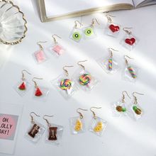 Brincos de gotas com formato de gota, joia com design moderno e engraçado fofo de frutas e açúcar para mulheres e meninas 2024 - compre barato
