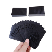 Juego de baraja de cartas de aluminio negro, juego de cartas mágicas, lámina de plástico, póker duradero, a prueba de agua, negro puro, 1Set 2024 - compra barato