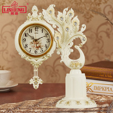Relógio de mesa europeu de pavão, relógio de mesa silencioso de quartzo para sala de estar, arte personalidade, pendular, decoração de mesa & relógios de mesa 2024 - compre barato