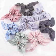 Cintas de mano de gasa para mujer, bandanas de moda florales grandes para mujer, cintas elásticas coloridas para el pelo para niña 2024 - compra barato