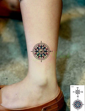 Водонепроницаемые временные тату наклейки компас тату на лодыжке наклейки флэш-тату поддельные татуировки для девушек женщин мужчин 2024 - купить недорого