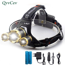 Powerful 3 T6 LED Headlamp Flashlight Zoomable Focus Frontale Head Lamp light ultra bright Rechargeable Torch Headlight 18650 2024 - buy cheap
