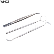 3Pcs Professional Dental Tool Set Mouth Mirror Probe Hook Pick Tweezer Set Stainless Steel Tooth Cleaning tools 2024 - buy cheap