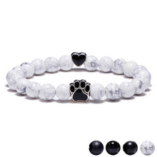 Dog Paw Elastic Rope Bead Chakra Bracelet Men Gift Lava Healing Balance Natural Stone Heart Bracelet Yoga Bracelet Women Jewelry 2024 - buy cheap