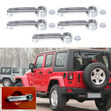 DWCX 5x Triple Chrome ABS Plastic Door Handle Cover Trim For 2007-2015 JEEP Wrangler JK 2008-2012 Liberty 2007-2011 Dodge Nitro 2024 - buy cheap