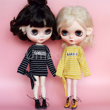 1PCS Fashion Stripe Long-sleeved T-shirt 1/6 Doll Outfit Blyth T-shirt Azone, Pullip, Barbies, ICY Doll Clothes Accessories 2024 - buy cheap