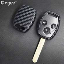 Ceyes-cubiertas para llave de coche, funda carcasa de fibra de carbono para Honda Civic Accord CRV Pilot Fit, accesorios Odyssey 2024 - compra barato