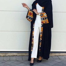 Vestido estampado muçulmano abaya, cardigã longo, roupão, kimono, juba ramadã, oriente médio, serviço de adoração, vestuário de oração islâmica 2024 - compre barato