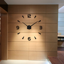 Reloj de pared grande DIY, adhesivo para superficie de espejo 3D, decoración del hogar, reloj gigante de pared con números romanos, reloj grande para sala de estar 2024 - compra barato