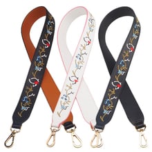 90cm Long Leather Handbag Belt Bag Strap Wide Shoulder Bag Handles Replacement Accessory Flower Embroidery Brand Design KZ0391 2024 - buy cheap