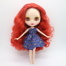 Шарнирная телесная кукла Blyth с красными волосами, Заводская кукла UU, подходящая для смены DIY BJD, игрушка для девочек