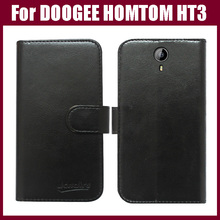 Novidade! Capa de celular dobrável de couro, de alta qualidade, para doogee homtom ht3, capa com suporte para cartão de seis cores 2024 - compre barato