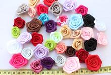 250pcs Beautiful handmade rolled satin rose rosette flower mixed colors 28mm-40mm 2024 - buy cheap