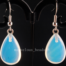 Free Shipping Beautiful Opalite Opal Flated  Water Drop Beads Earring PC4147 2024 - buy cheap