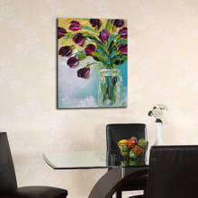 Gran técnica artística hecha a mano, pintura al óleo de flor abstracta de buena calidad sobre lienzo, pintado a mano, arte de flores abstractas modernas 2024 - compra barato