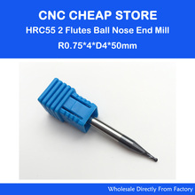 Ponteiras de corte de gravura, 5 peças r0.75mm 4*1.5*50mm hrc55 de duas flautas ponteiras de nariz, fresa de carboneto, cortadores de roteador cnc, acrílico, pvc 2024 - compre barato