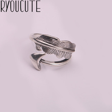 Estilo romântico prata cor seta dedo anéis para mulheres moda ajustável antigo anéis joyas de plata senhoras presentes 2024 - compre barato