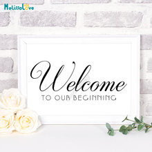 New Design Welcome To Our Beginning Wedding Sticker Reception Sign Quotes Board Glass Wood Chalkboard Decal Party Decor B710 2024 - buy cheap