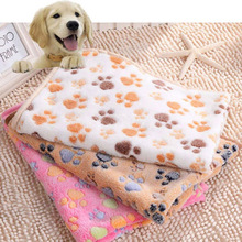 Comfortable Pet Bed Mats Sleep Flora Paw Print Dog Cat Puppy Fleece Soft Blanket Pet Dog Beds Mat For Pet Cat Small Dog Supplies 2024 - buy cheap