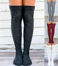 Winter Women Warm Knitted Stockings Thigh High Long Stockings Knit Over Knee Girls Stocking 2024 - buy cheap