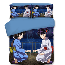 Inuyasha conjunto de cama de anime japonês, conjunto de capa de edredom com impressão 3d, edredon de luxo que inclui 1 capa de edredom e 2 fronhas 2024 - compre barato