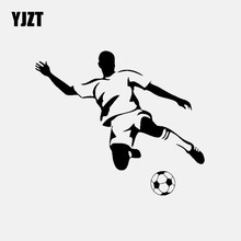 YJZT 15.2CM*13CM Football Soccer Player Vinyl Decal Car Sticker Black/Silver C3-1693 2024 - buy cheap