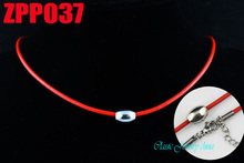fashion 2mm red color real leather necklace with stainless steel accessories punk Hip-Hop  jewelry DIY  20pcs ZPP037 2024 - buy cheap