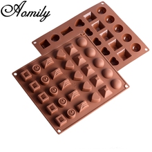 Aomily 30 отверстий 3D многофункциональное Силиконовое мыло конфет помадка шоколадная кухонная Форма Силиконовые шоколадные печенья торт DIY Плесень 2024 - купить недорого
