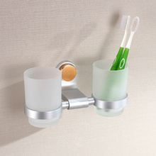 Space aluminum toothbrush holder brush cup rack hanger wash set bathroom creative mouth cup glass rack LO717353 2024 - buy cheap