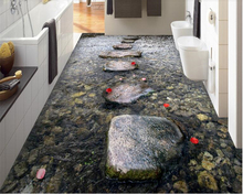 beibehang behang Custom stone path stream bathroom floor tile waterproof PVC self-adhesive 3D wallpaper wallpaper for walls 3 d 2024 - buy cheap