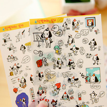 4 Sheet/Set Cute Big Ears Dogs Cartoon Animals Sticker Cartoon Pvc Stickers Diary Sticker Scrapbook Decoration Stationery 2024 - buy cheap