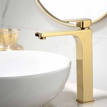 Basin Faucets Bath Water Basin Mixer Tap Bathroom Faucet Hot and Cold Golden plated Brass Toilet Sink Water Crane Mixer 2024 - buy cheap