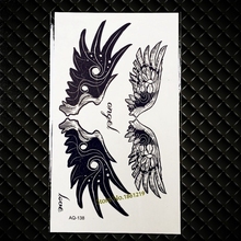 Классные водонепроницаемые черные крылья перо, татуировка, наклейка для мужчин, женский боди-арт, тату на шею, Временные татуировки, наклейки GAQ-138 2024 - купить недорого