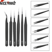 NICEYARD Anti Static Tweezers Set 6Pcs/Set Precision Industrial Repair Tweezers for Watch Jewelry Mobile Phone Electronics 2024 - buy cheap