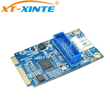 Placa de expansão mini pci-e para usb3.0, 2 portas, pci express riser, para 4 pinos, adaptador pcie to19pin, usb 3.0 2024 - compre barato