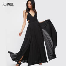ORMELL Sexy Spaghetti Strap Cotton Maxi Dress Women Summer Backless Female Sleeveless  Halter Solid Boho Long Dresses Hot Sale 2024 - buy cheap