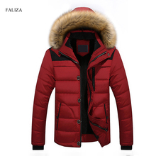 Зимняя мужская пуховая куртка FALIZA размера плюс 6XL из полиэстера, Мужская теплая Толстая парка, хлопковая парка с меховым капюшоном, мужская верхняя одежда, Куртка MY002 2024 - купить недорого